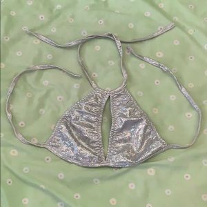 Holographic rave halter top